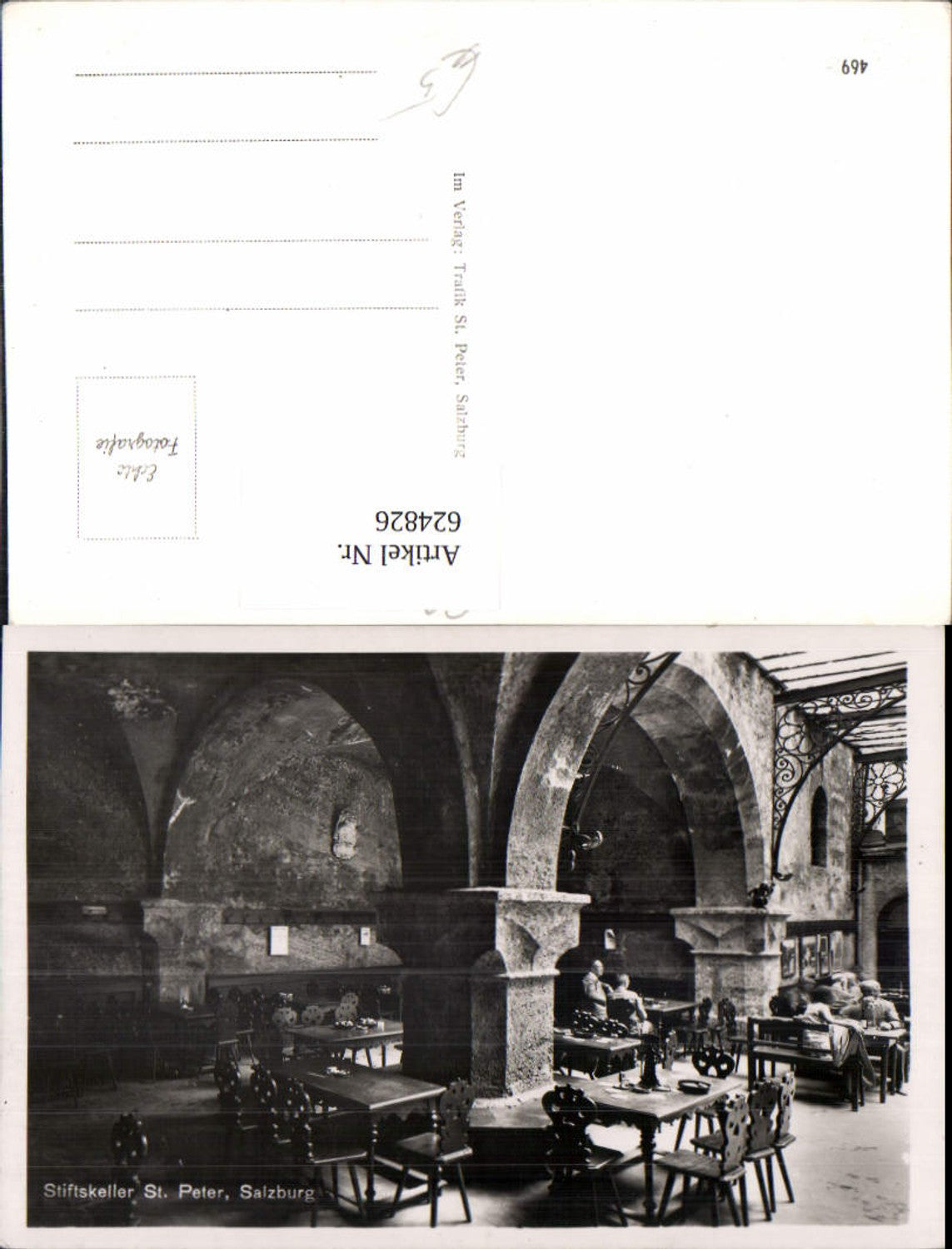 624826, Photo Ak Salzburg Stiftskeller St Peter Interior view