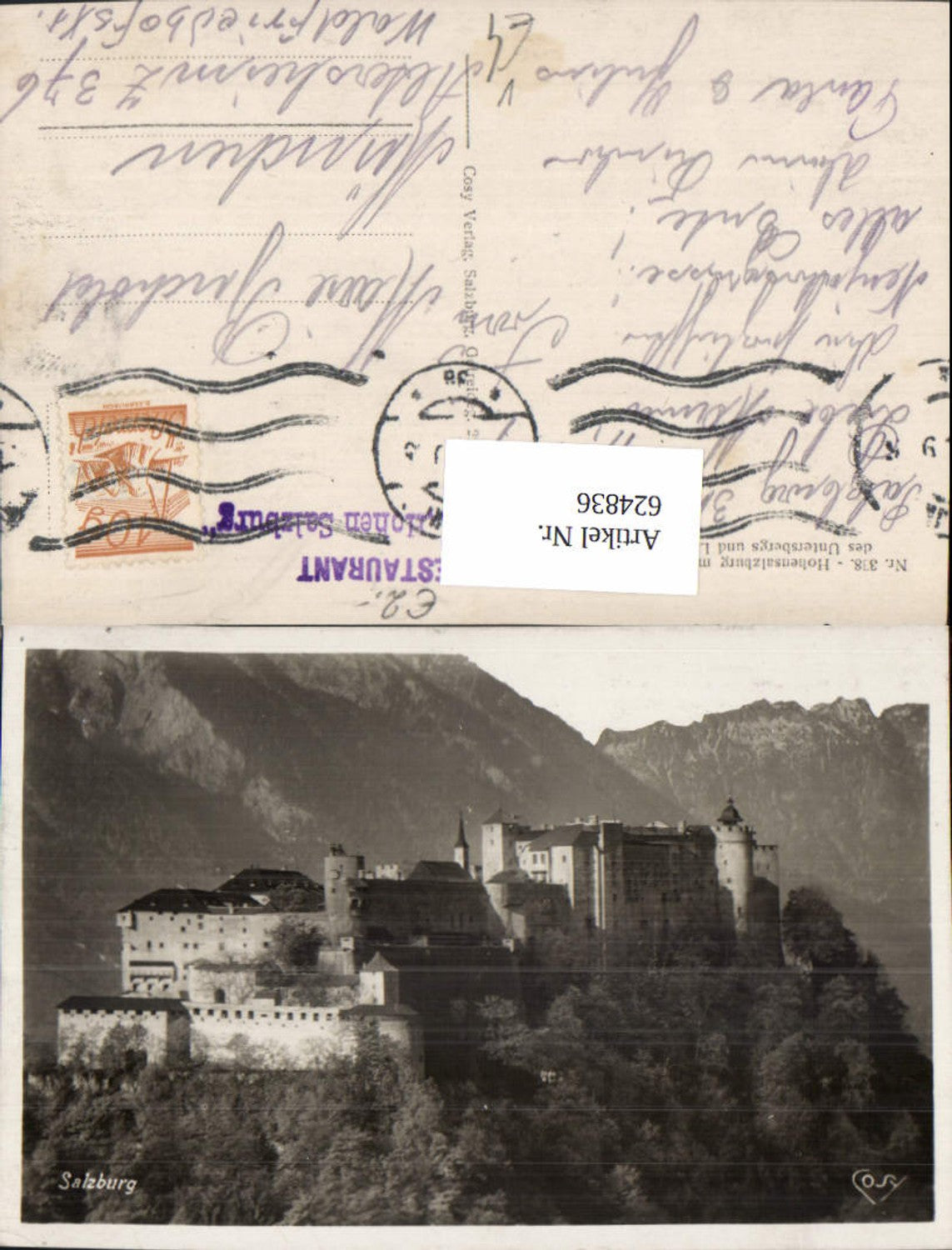 624836, Photo Ak Salzburg Hohensalzburg Fortress Untersberg and Lattengebirge pub Cosy 338