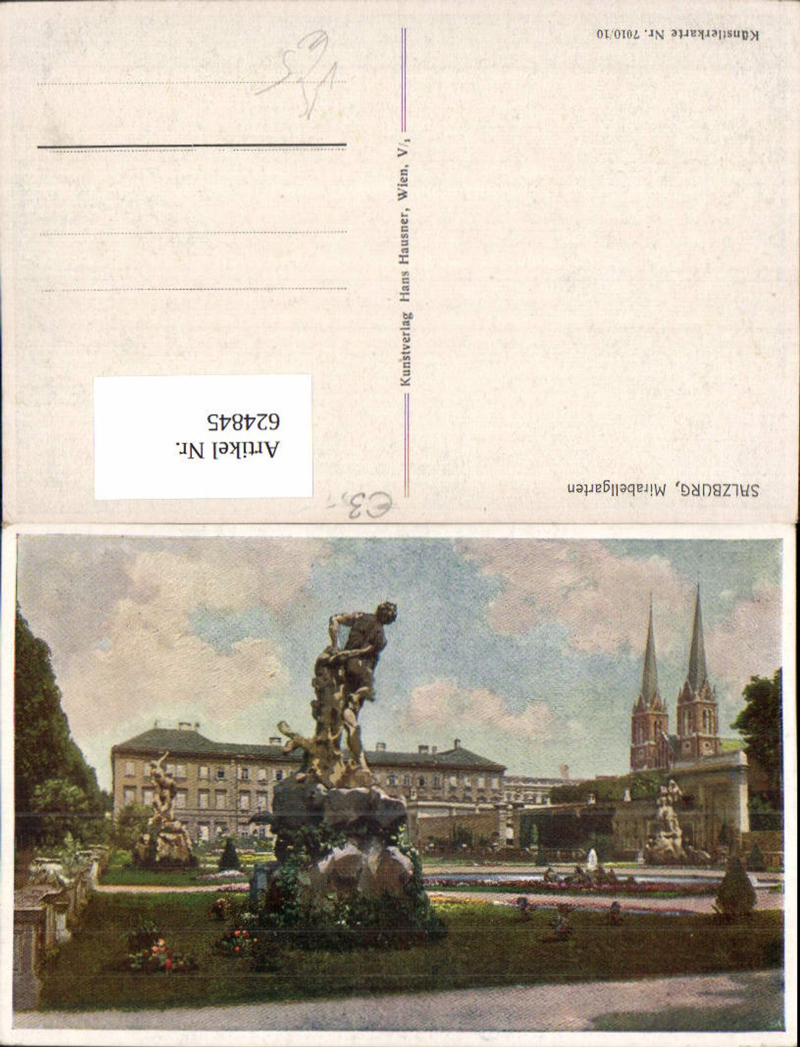 624845, Artist Ak Salzburg Mirabell Garden Statue pub Hans Hausner 7010/10