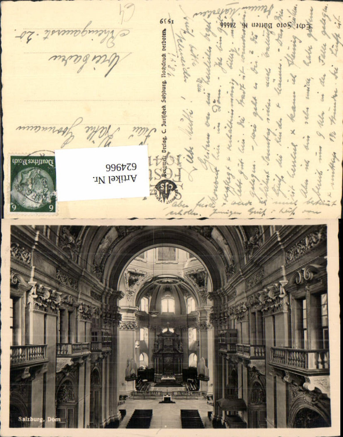 624966, Photo Ak Salzburg Cathedral Interior view