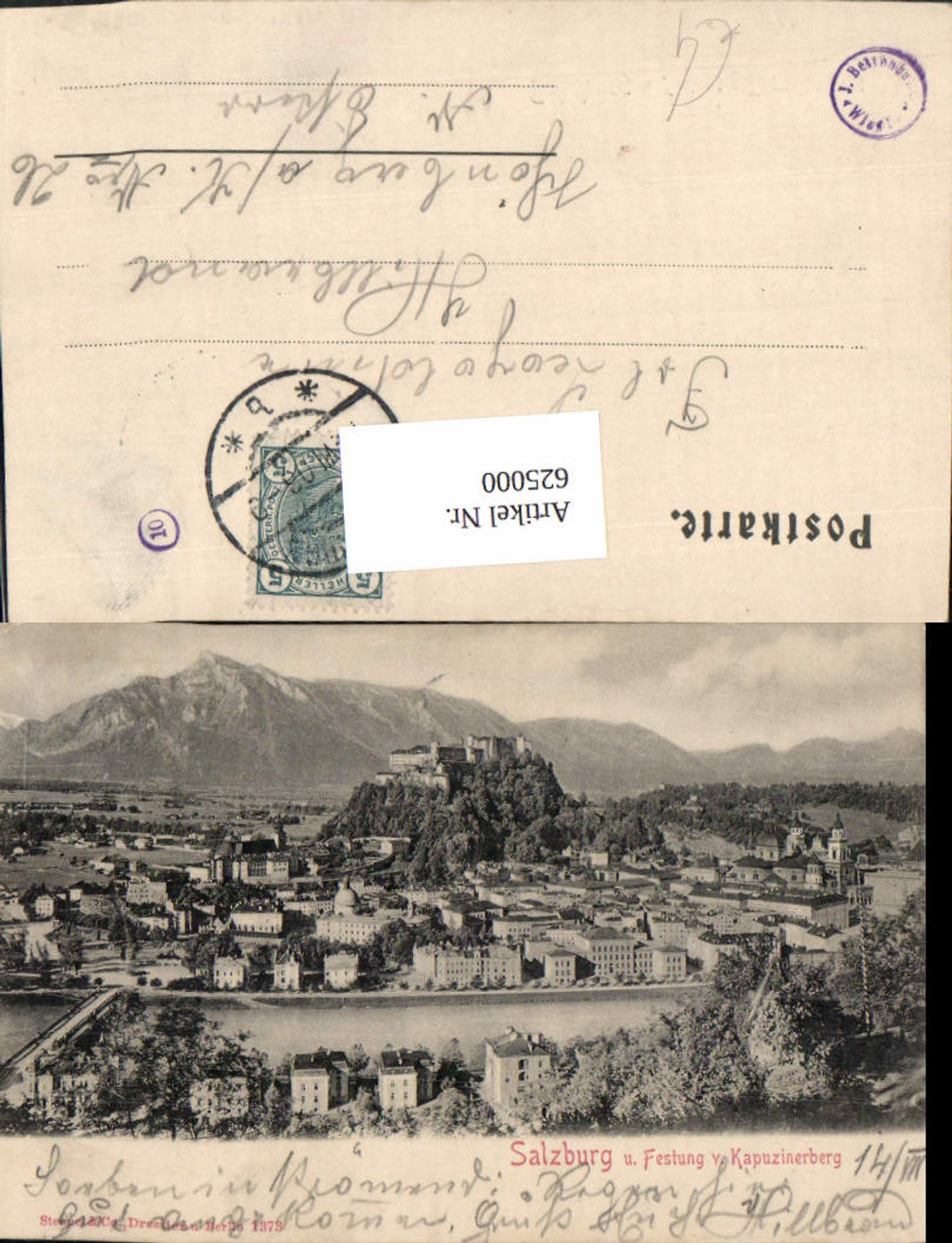 625000, Salzburg and fortress of Kapuzinerberg
