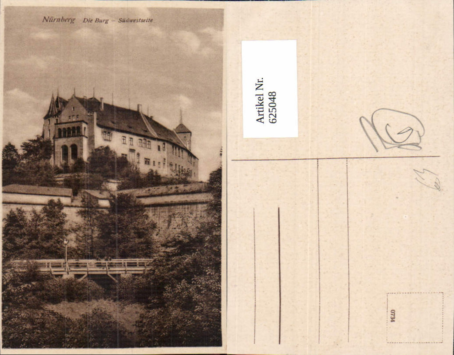 625048,Nürnberg Die Burg Südwestseite