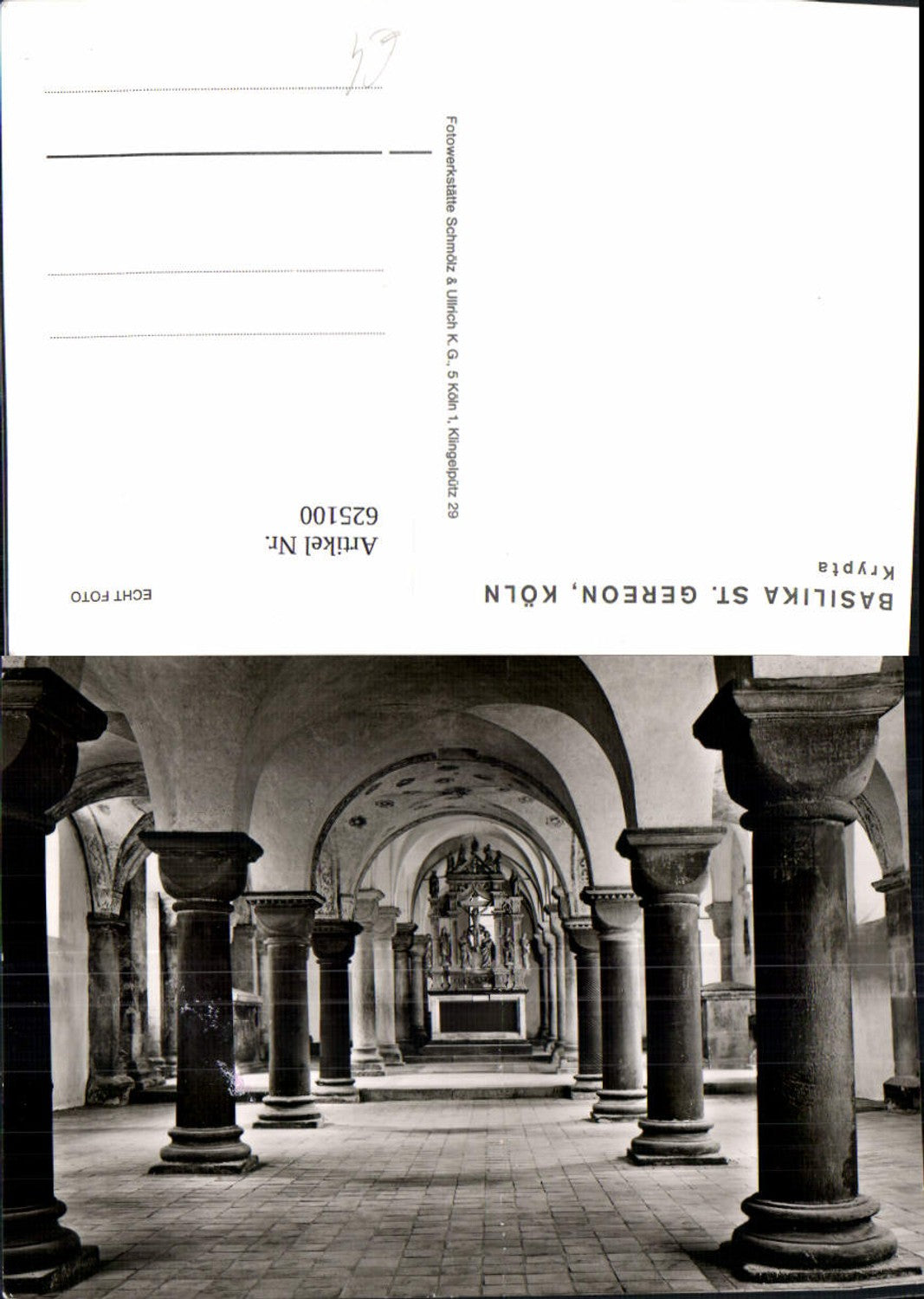 625100,Foto Ak Köln a. Rhein Basilika St Gereon Krypta