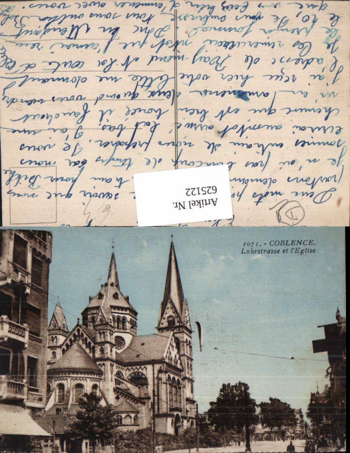 625122,Koblenz Coblence Lohrstrasse et l Eglise Kirche