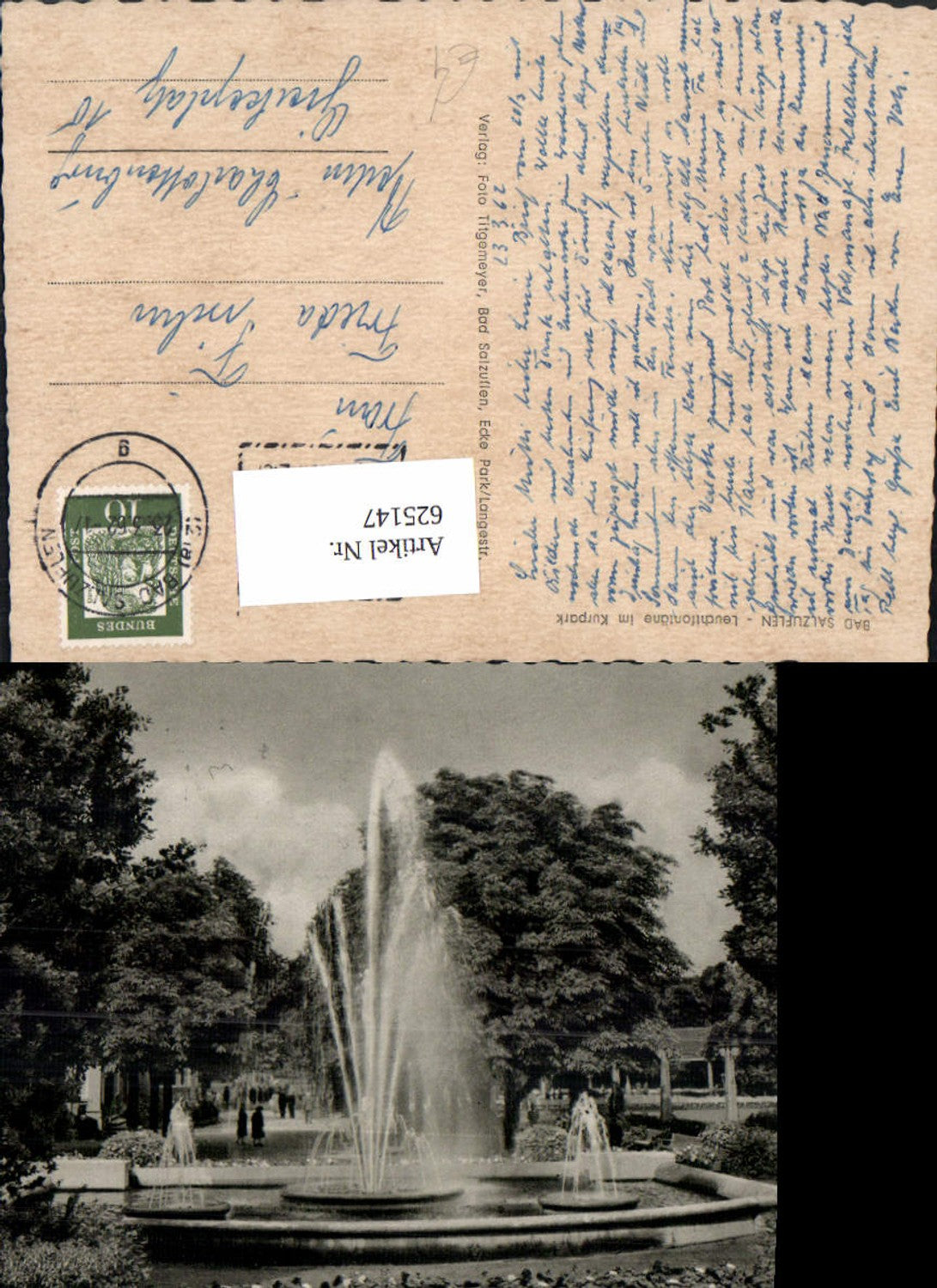 625147,Bad Salzuflen Leuchtfontäne im Kurpark Springbrunnen Brunnen