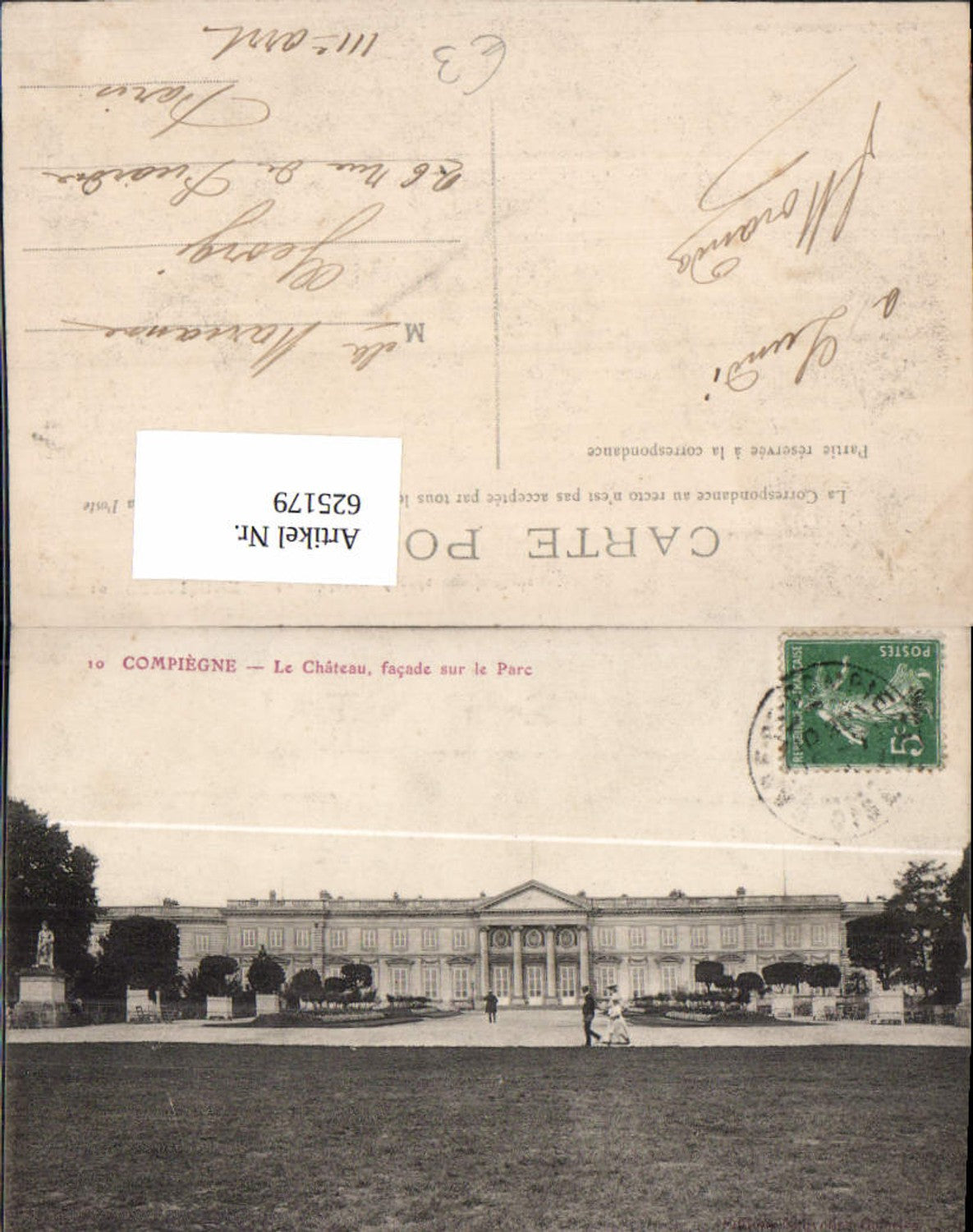 625179,Compiegne Le Chateau facade sur le Parc Schloss France