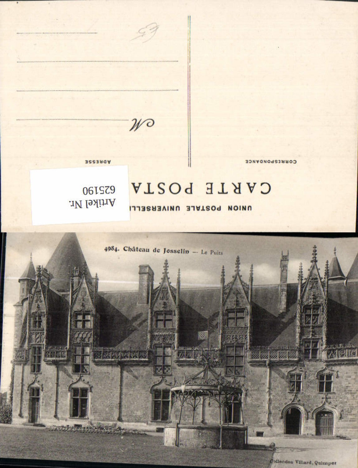 625190,Chateau de Josselin Le Puits Schloss m. Brunnen France