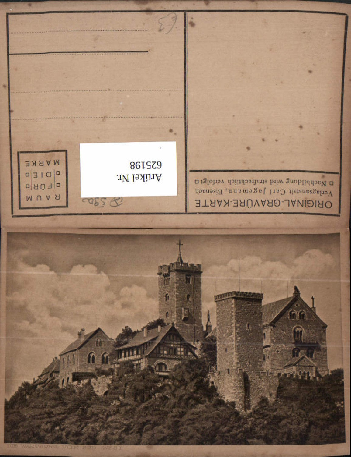 625198,Eisenwart Die Wartburg v. Süd-West Burg