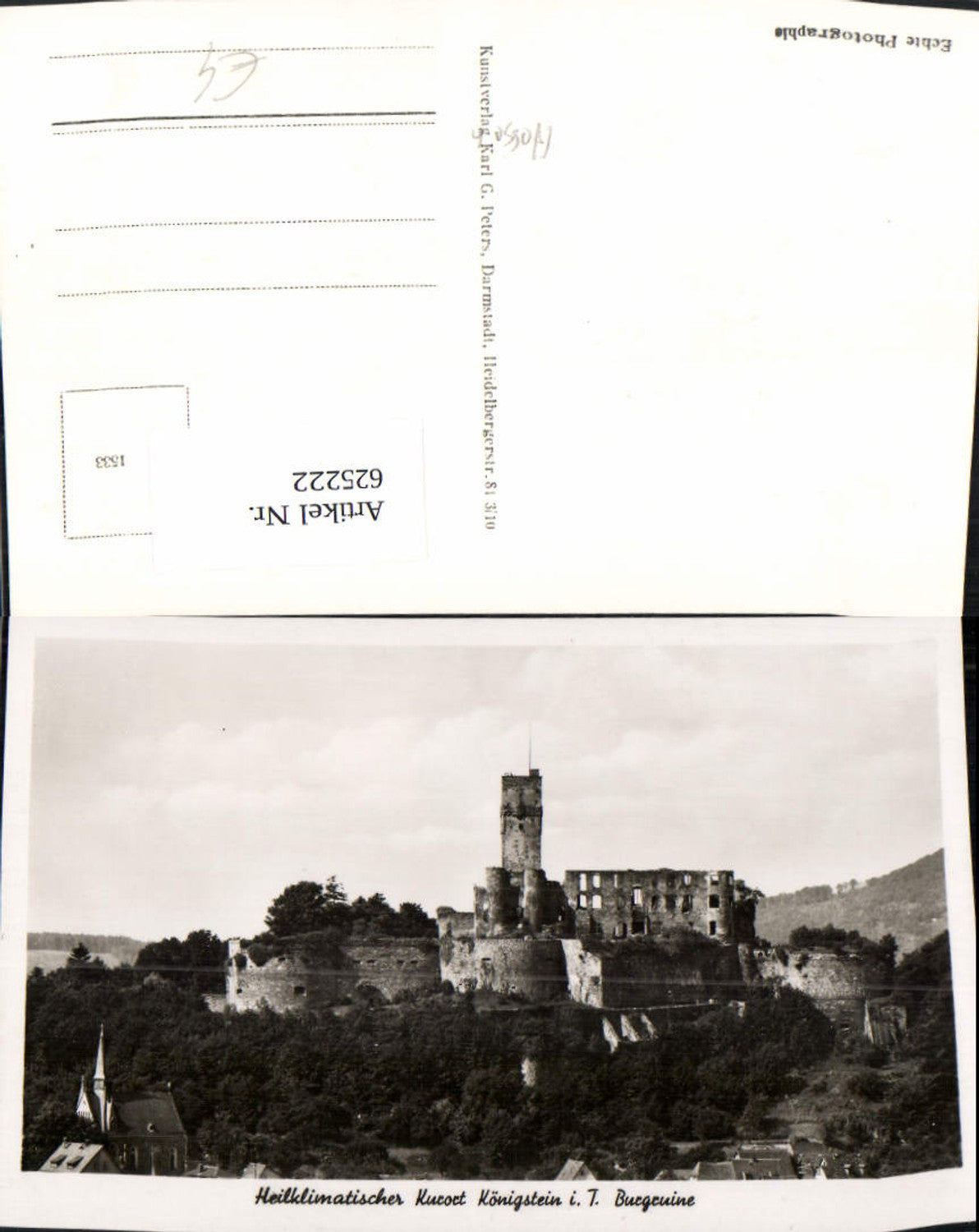 625222,Foto Ak Königstein im Taunus Burgruine Ruine Burg