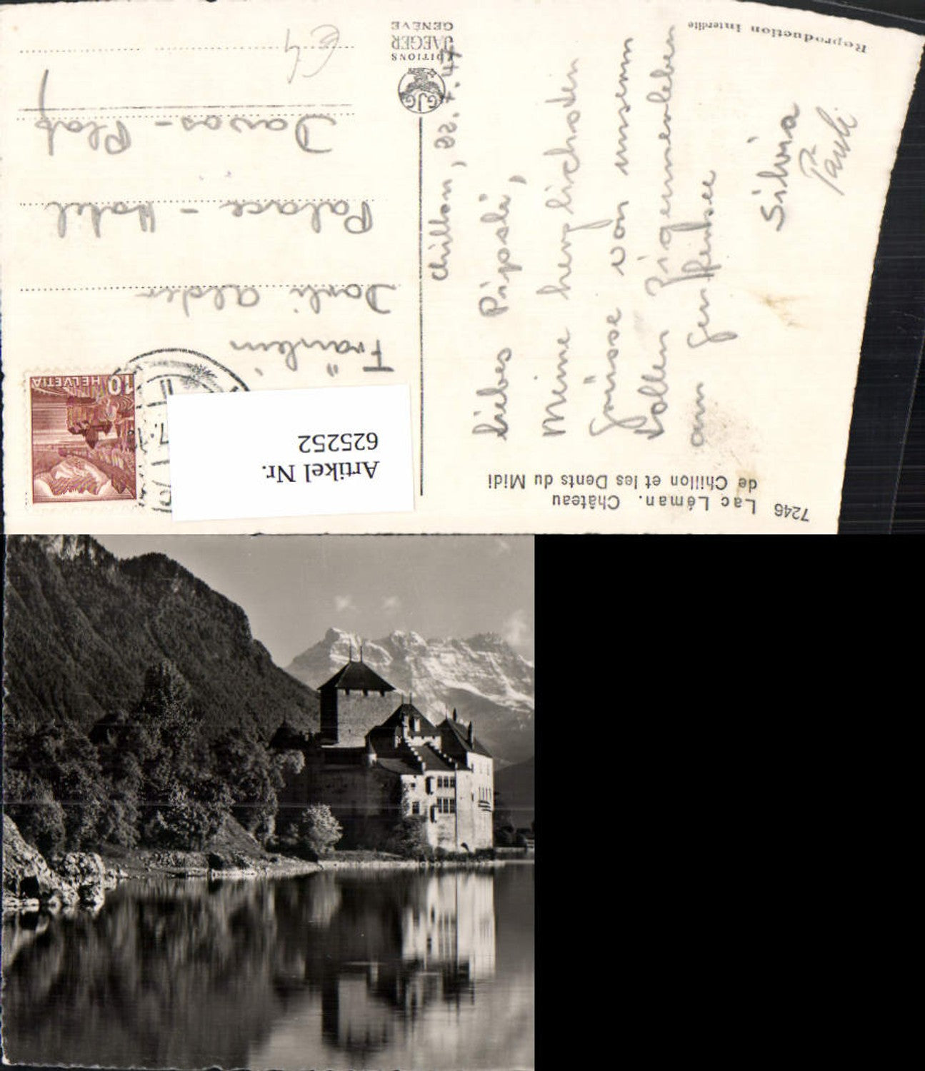 625252,Foto Ak Lac Leman Chateau de Chillon et les Dents du Midi Schloss