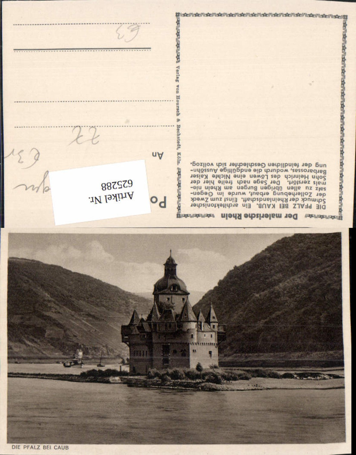 625288,Die Pfalz b. Caub Kaub