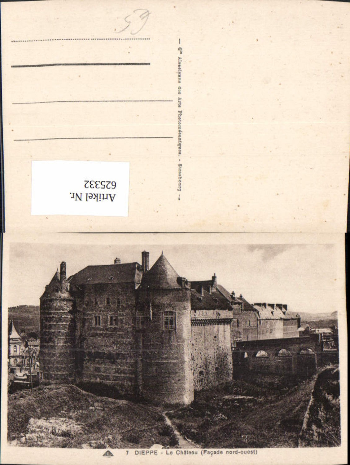 625332,Dieppe Le Chateau Facade nord-ouest Schloss France