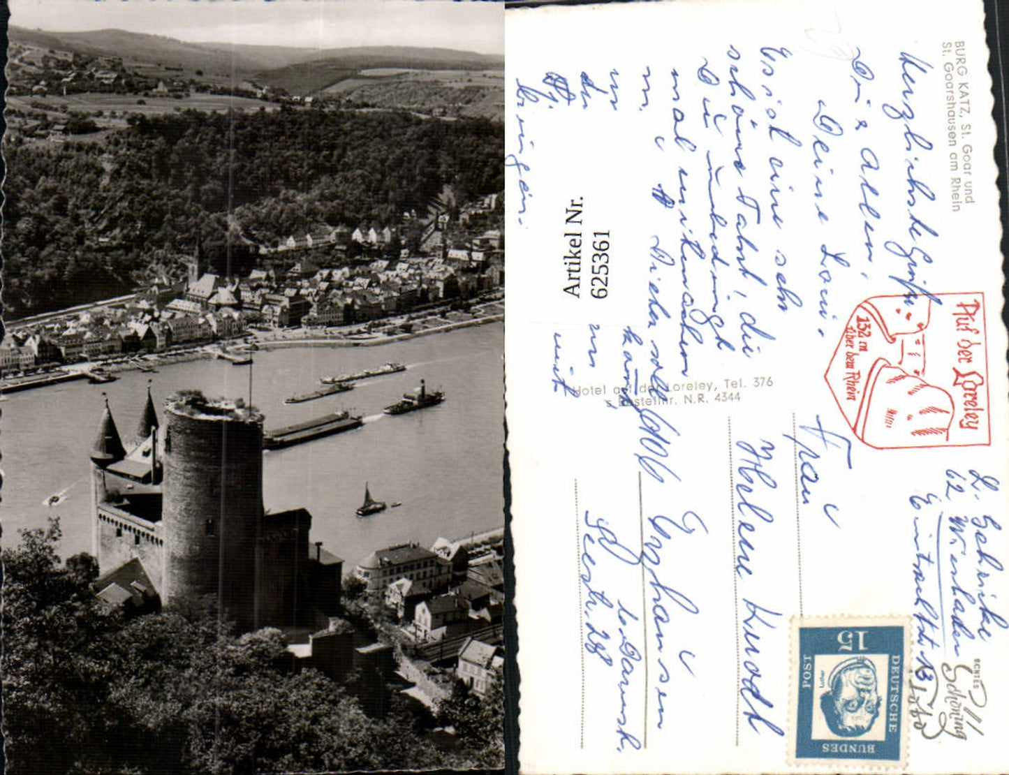 625361,Foto Ak Burg Katz St Goar u. St Goarshausen a. Rhein