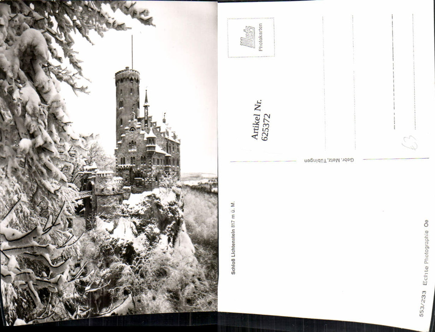 625372,Foto Ak Schloss Lichtenstein im Winter