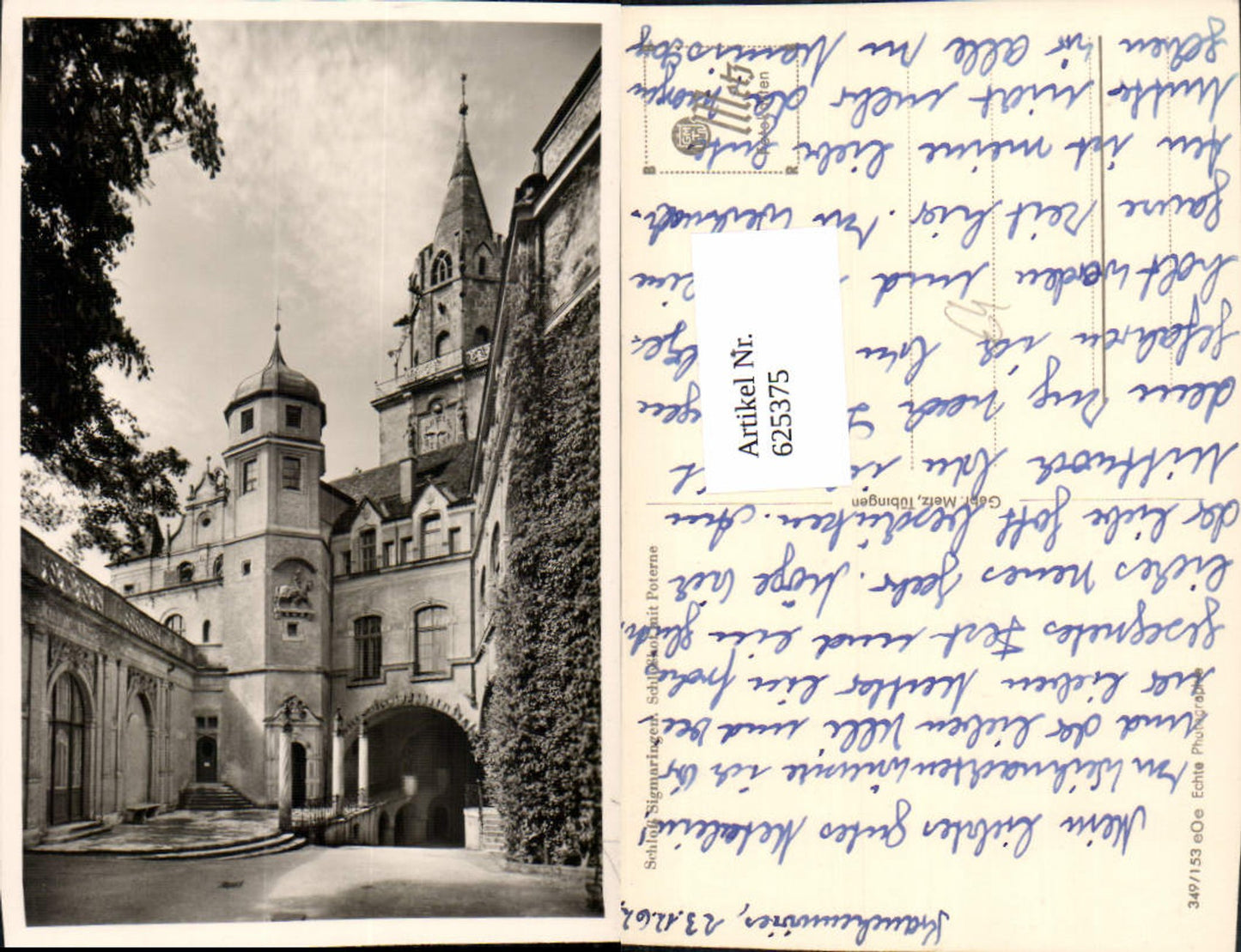 625375,Foto Ak Schloss Sigmaringen Schlosshof m. Poterne