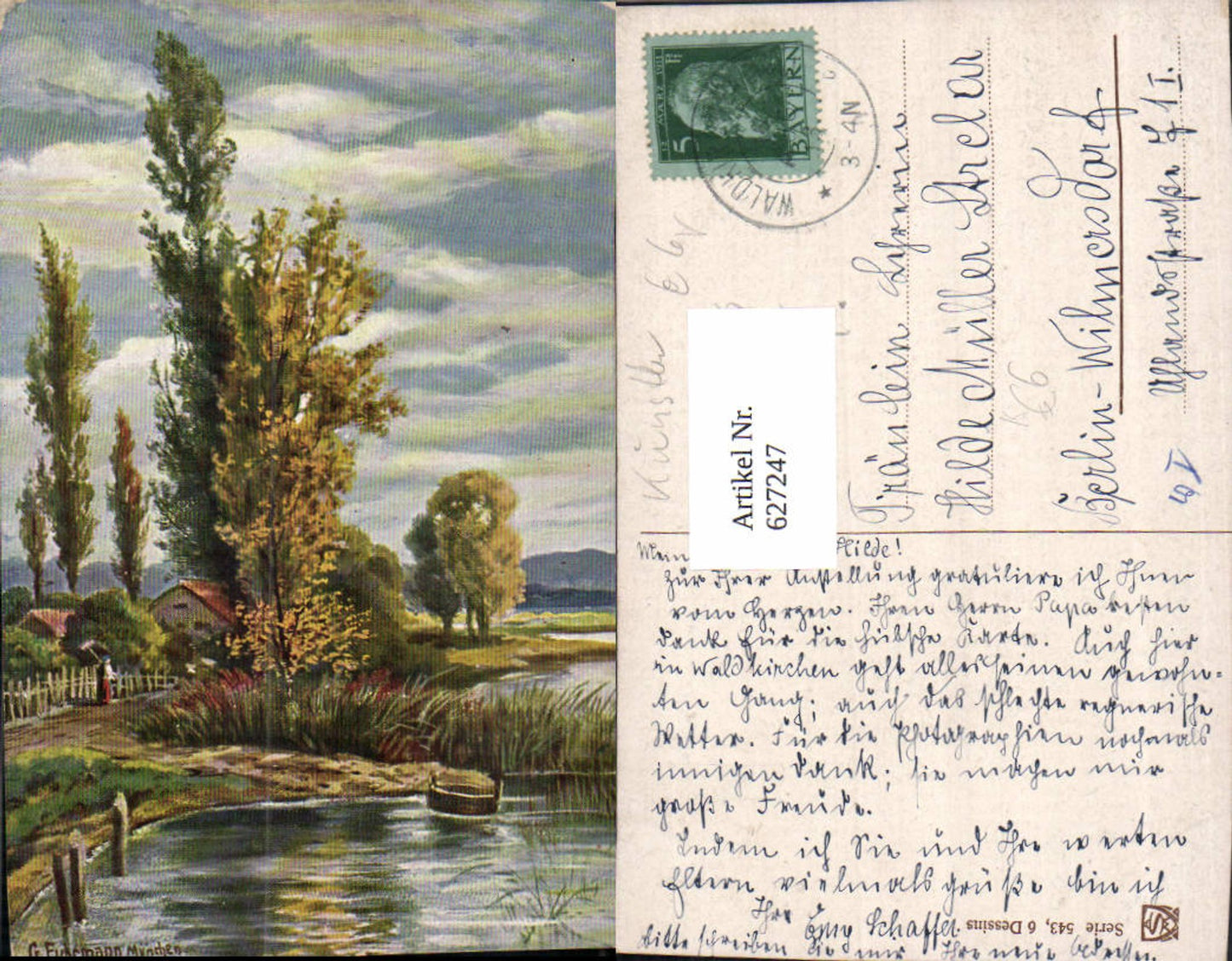 627247,Künstler Ak G. Fuhrmann München Haus a. See Landschaft Bäume