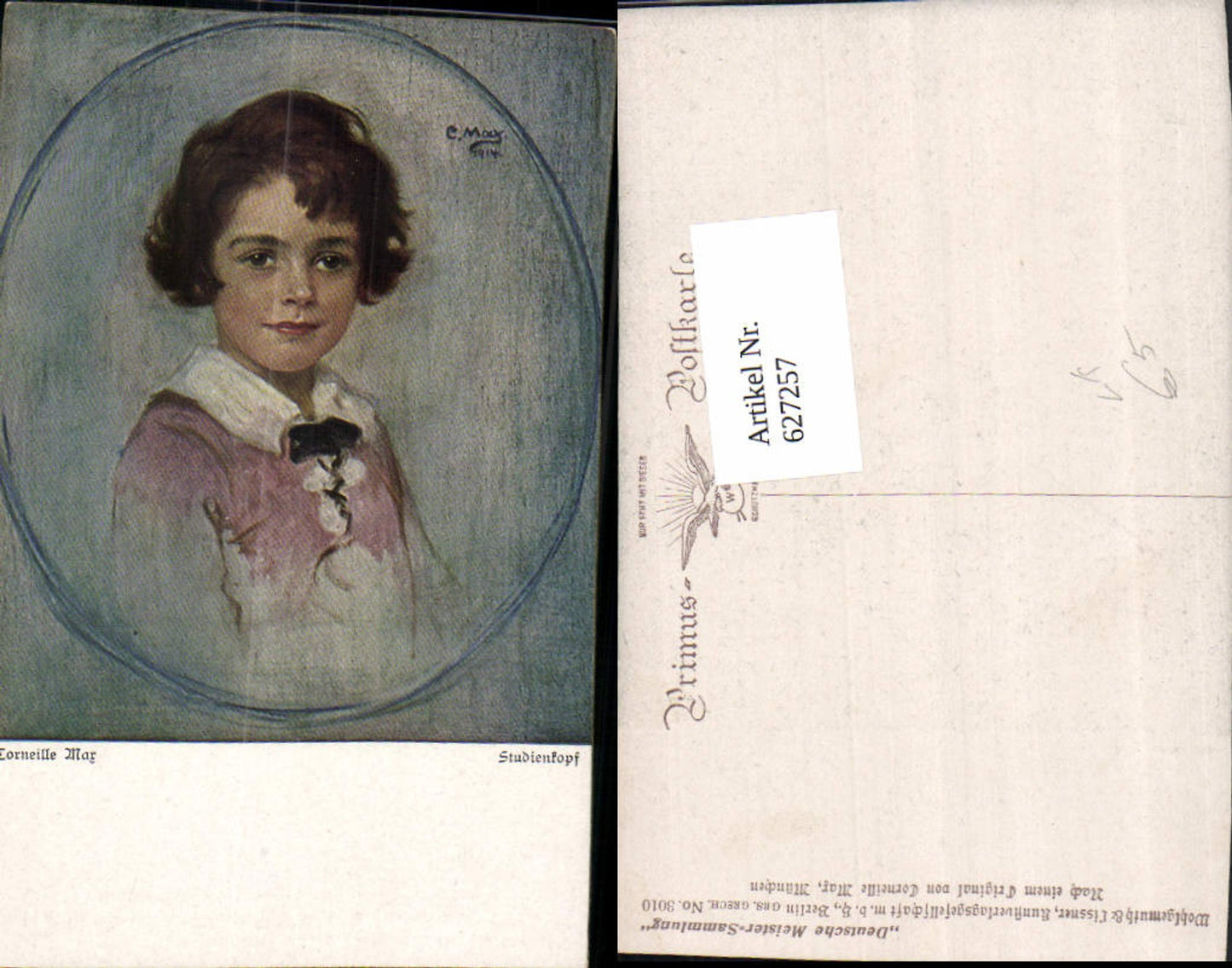 627257,Künstler Ak Corneille Max Studienkopf Kind Portrait pub Wohlgemuth & Lissner 3010