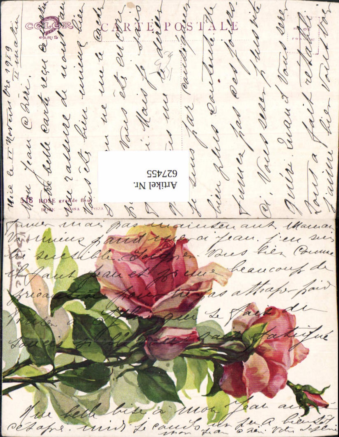 627455,Künstler Ak Rosa Rosen Blumen Blüte Knospe