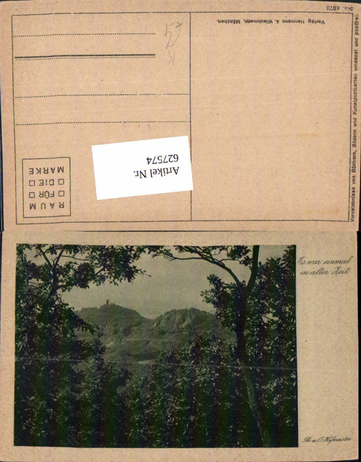 627574,Künstler Ak Th. u. O. Hofmeister Es war einmal in alter Zeit Landschaft Burg Bäume