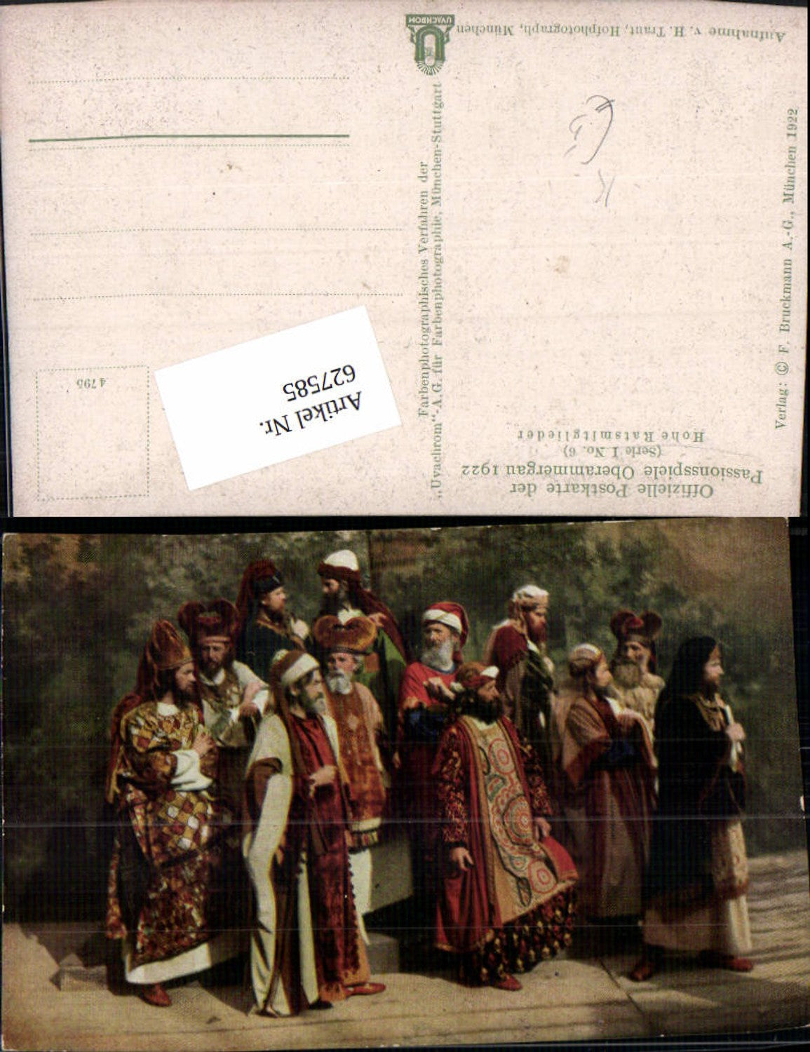 627585,Künstler Ak Oberammergau Passionsspiele Hohe Ratsmitglieder 1/6 Theater
