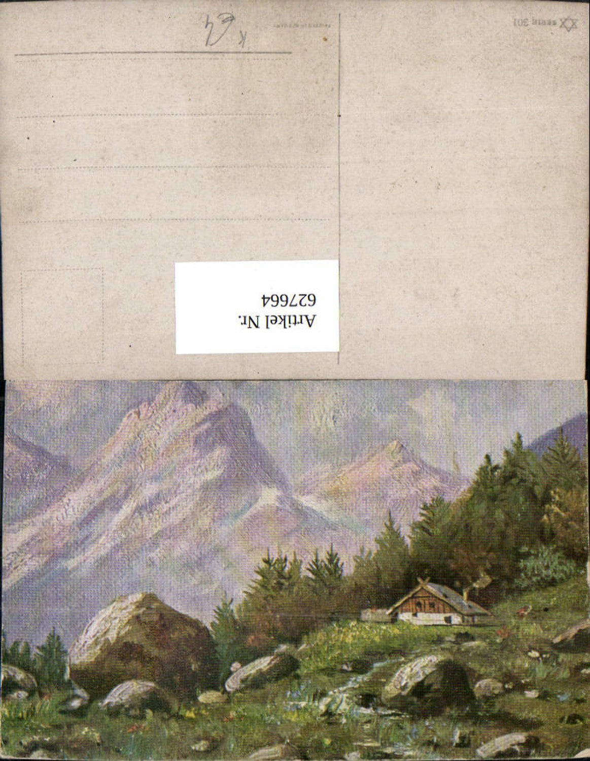 627664,Künstler Ak Bauernhaus Hof Landschaft