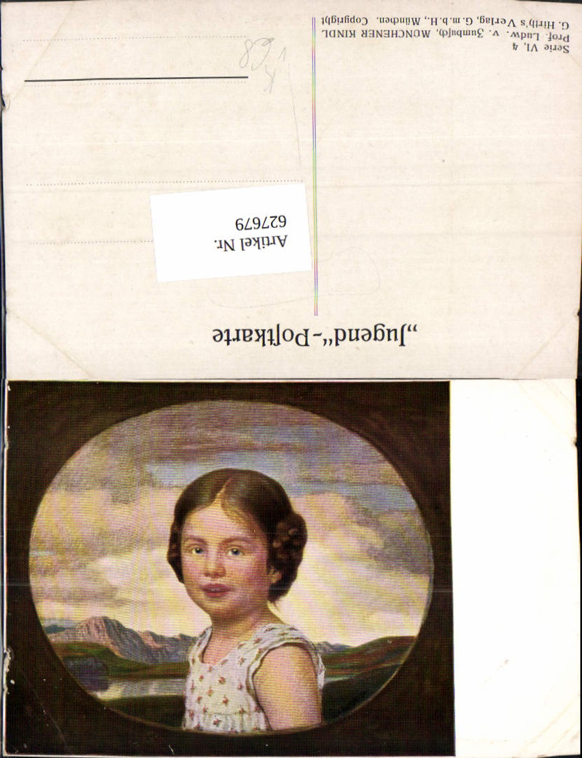 627679,Künstler Ak Prof. Ludwig v. Zumbusch Münchener Kindl Mädchen pub Jugend Postkarte G. Hirths VI/4