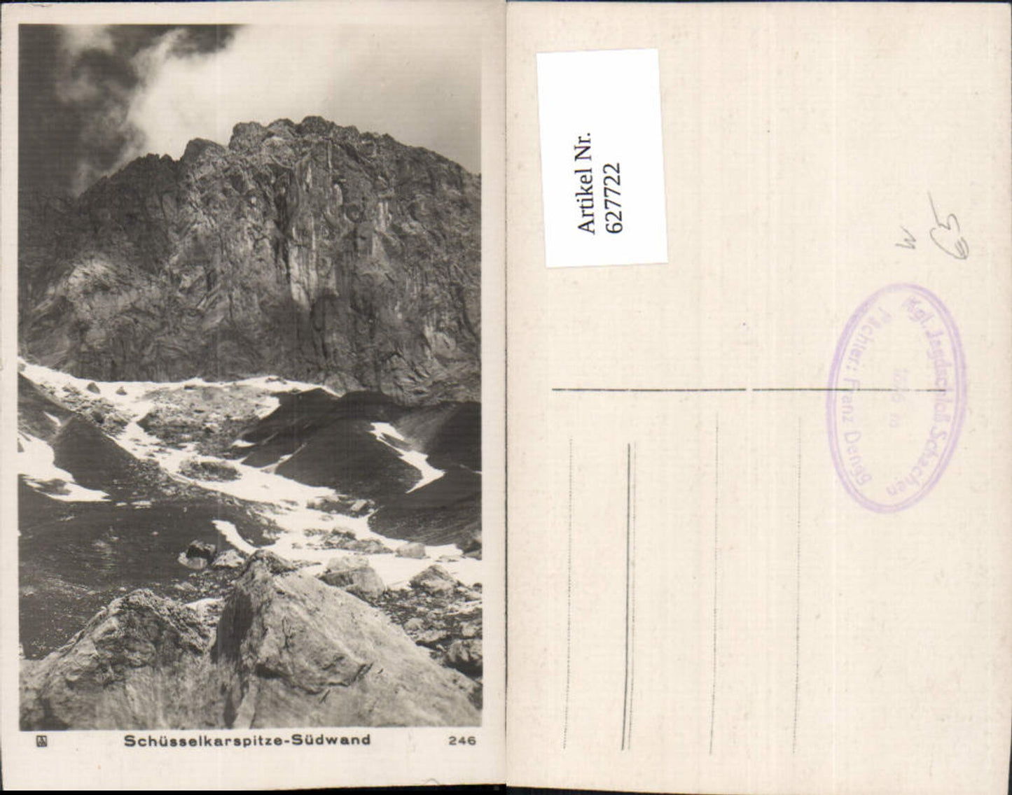 627722,Foto Ak Schüsselkarspitze-Südwand b. Garmisch-Partenkirchen