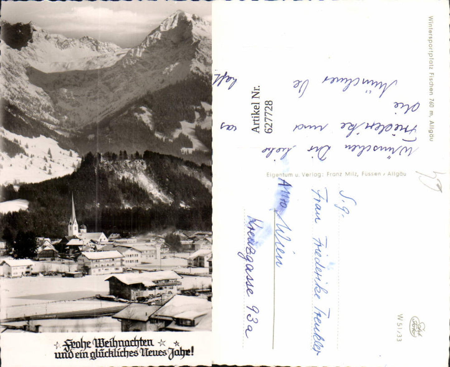 627728,Foto Ak Fischen i. Allgäu Winteransicht