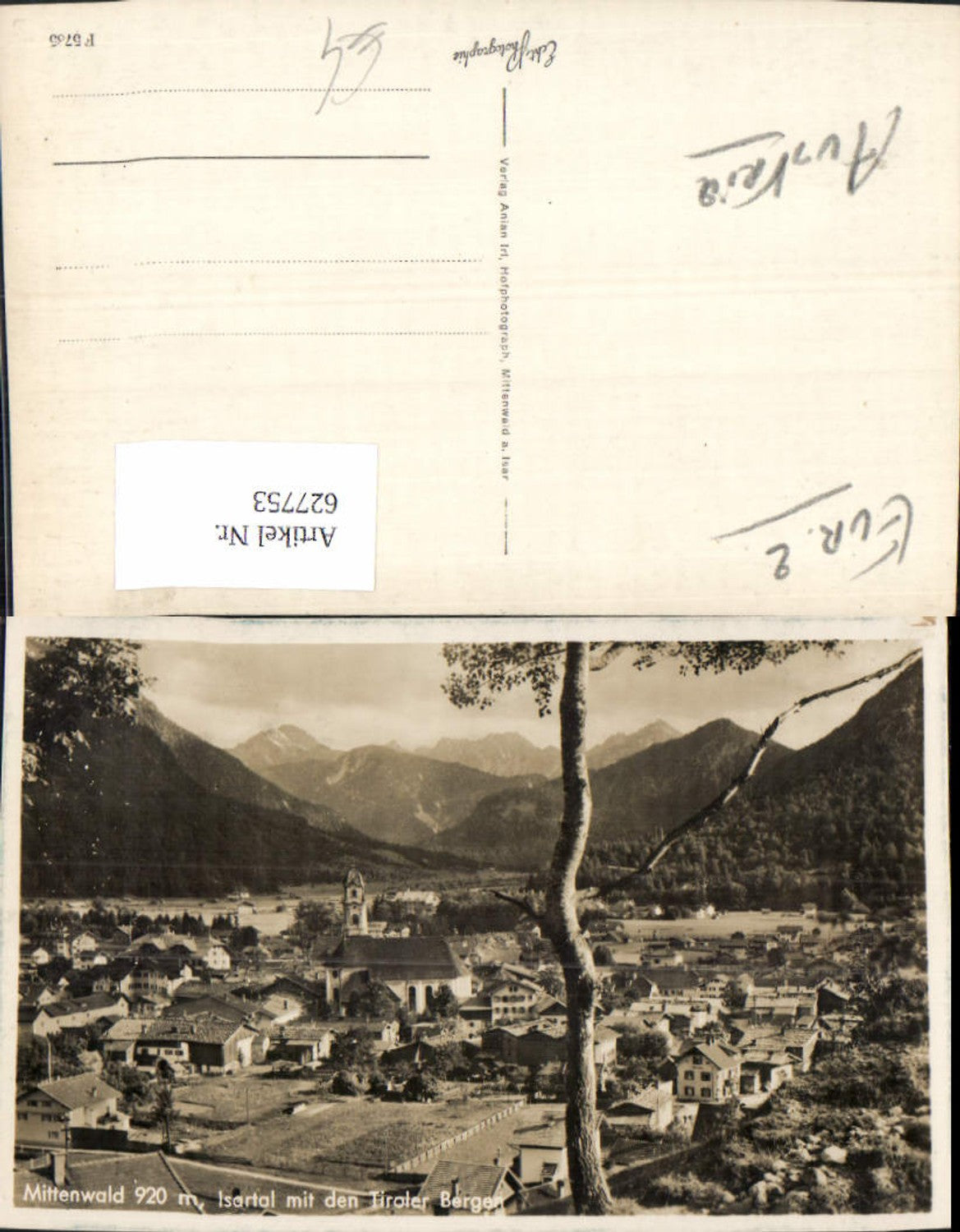 627753, Photo Ak Mittenwald Isartal md Tyrolean mountains