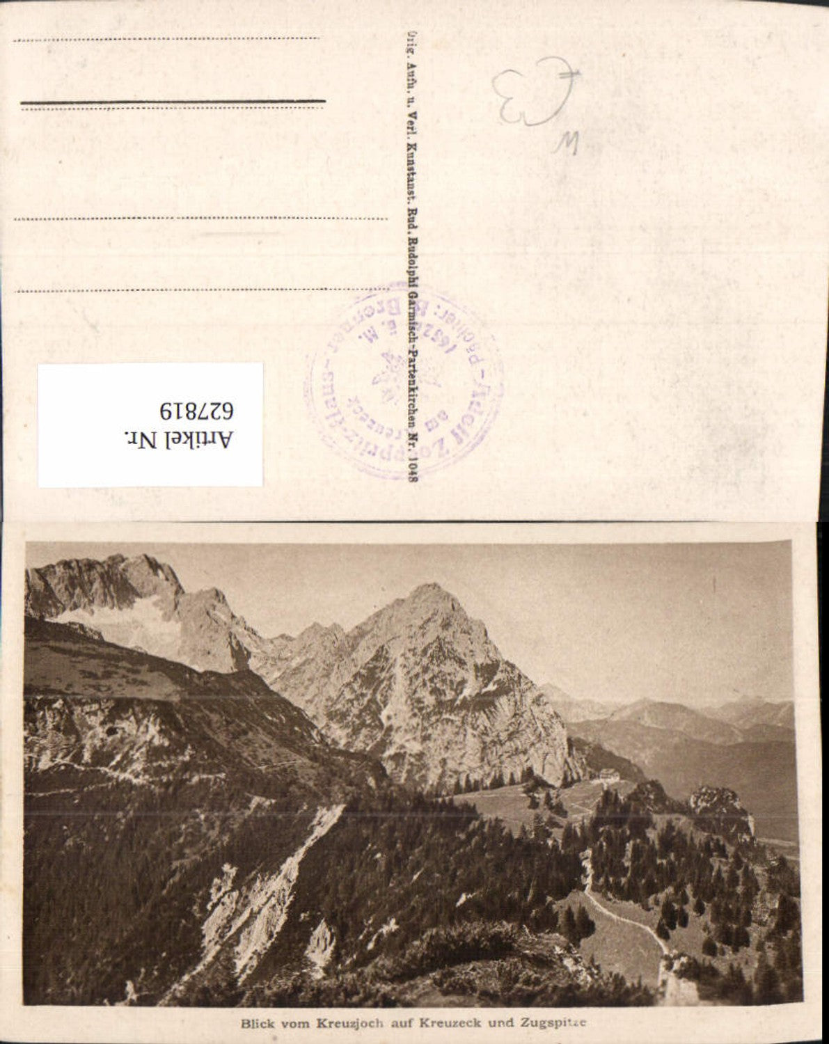 627819,Blick v. Kreuzjoch auf Kreuzeck u. Zugspitze Garmisch-Partenkirchen Kreuzeckhaus