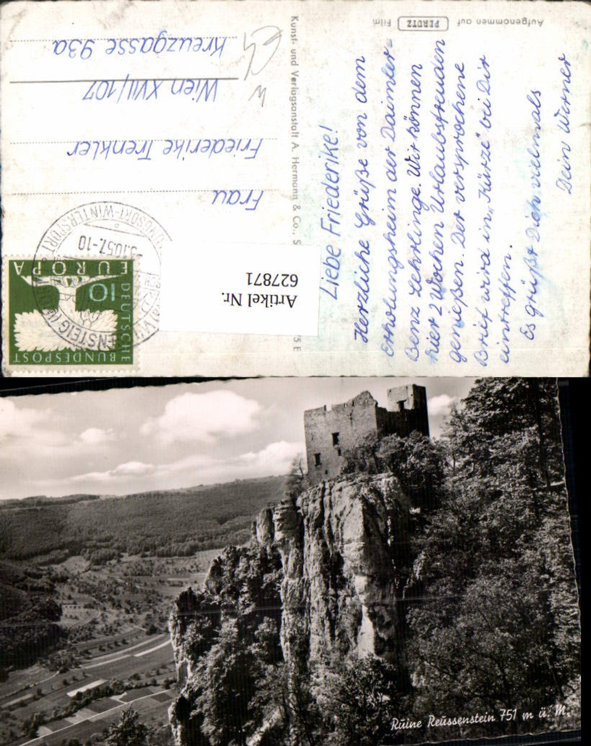 627871,Foto Ak Neidlingen Ruine Reußenstein Reussenstein Burg