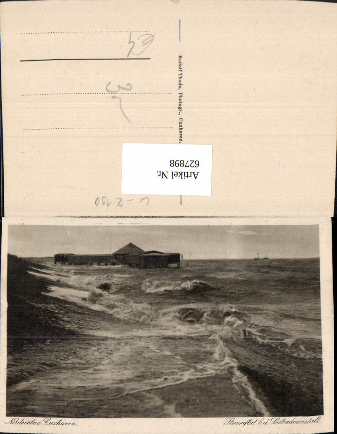 627898,Nordseebad Cuxhaven Sturmflut b. d. Seebadeanstalt