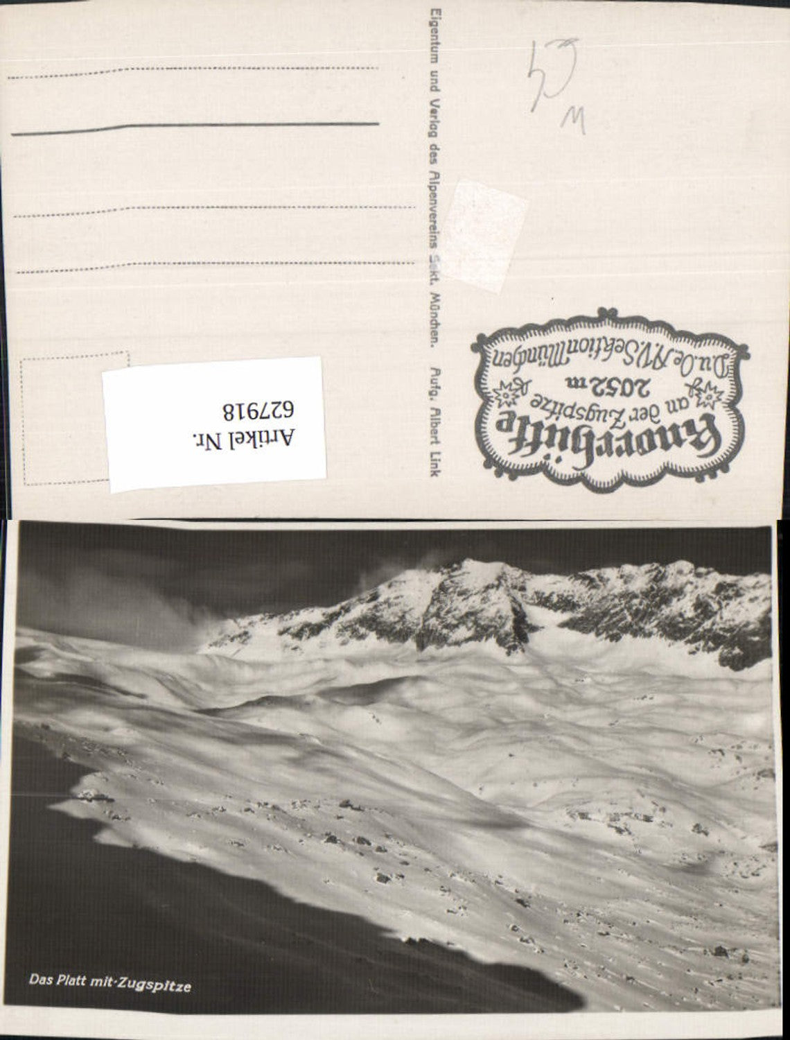 627918,Garmisch-Partenkirchen Knorrhütte a. d. Zugspitze Das Platt m. Zugspitze
