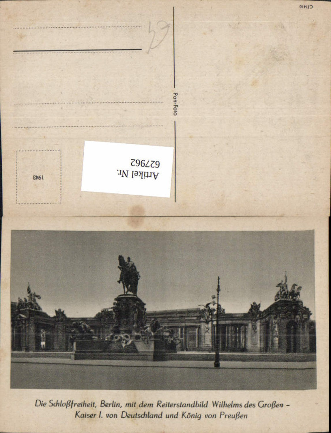 627962,Berlin Schlossfreiheit Reiterstandbild Wilhelm d. Großen