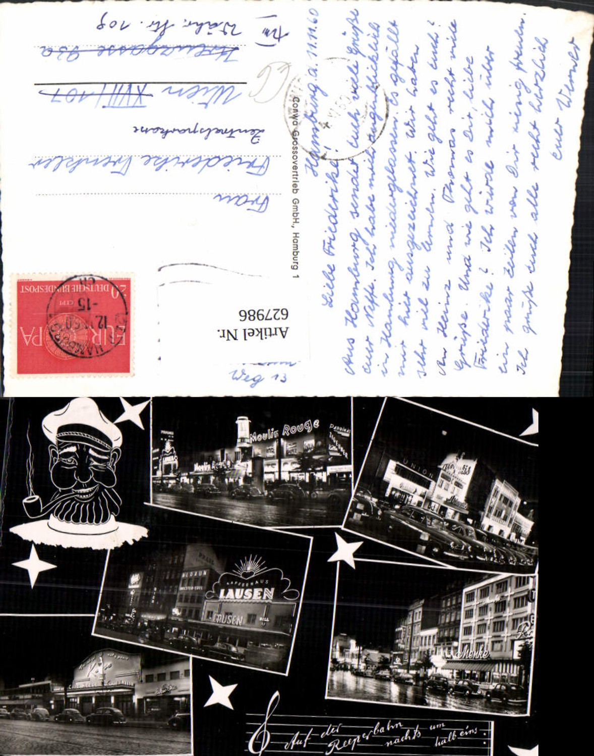 627986,Mehrbild Ak Hamburg Moulin Rouge Kaffeehaus Lausen b. Nacht