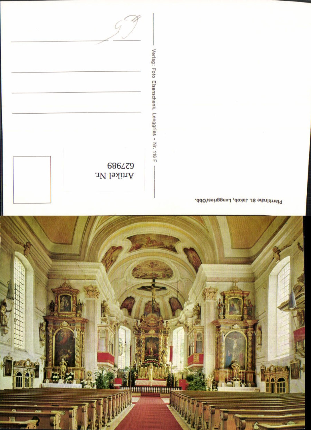 627989,Lenggries Pfarrkirche St Jakob Kirche Innenansicht