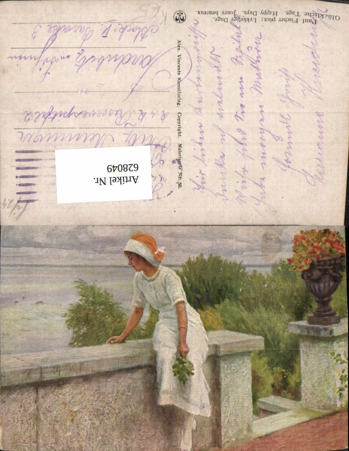 628049,Künstler Ak Paul Fischer Lykkelige Dage Glückliche Tage Frau