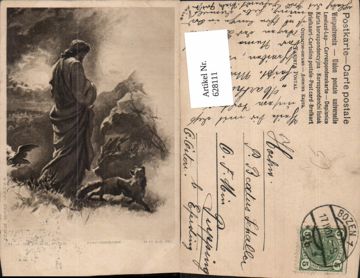 628111, Artist Ak HJ Stocks Man Fox Owl