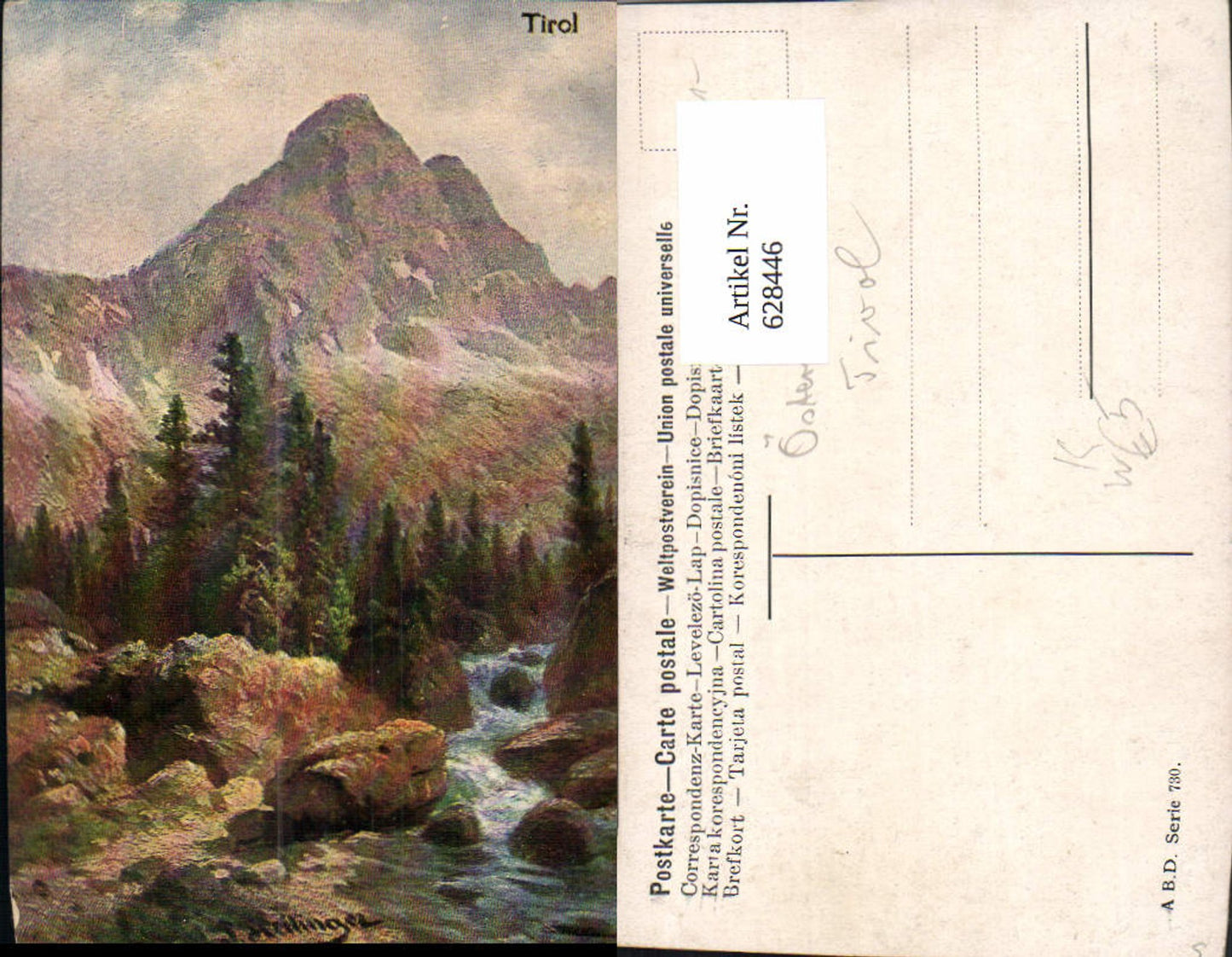 628446,Künstler Ak Paul Heitinger Tirol Landschaft Bergkulisse
