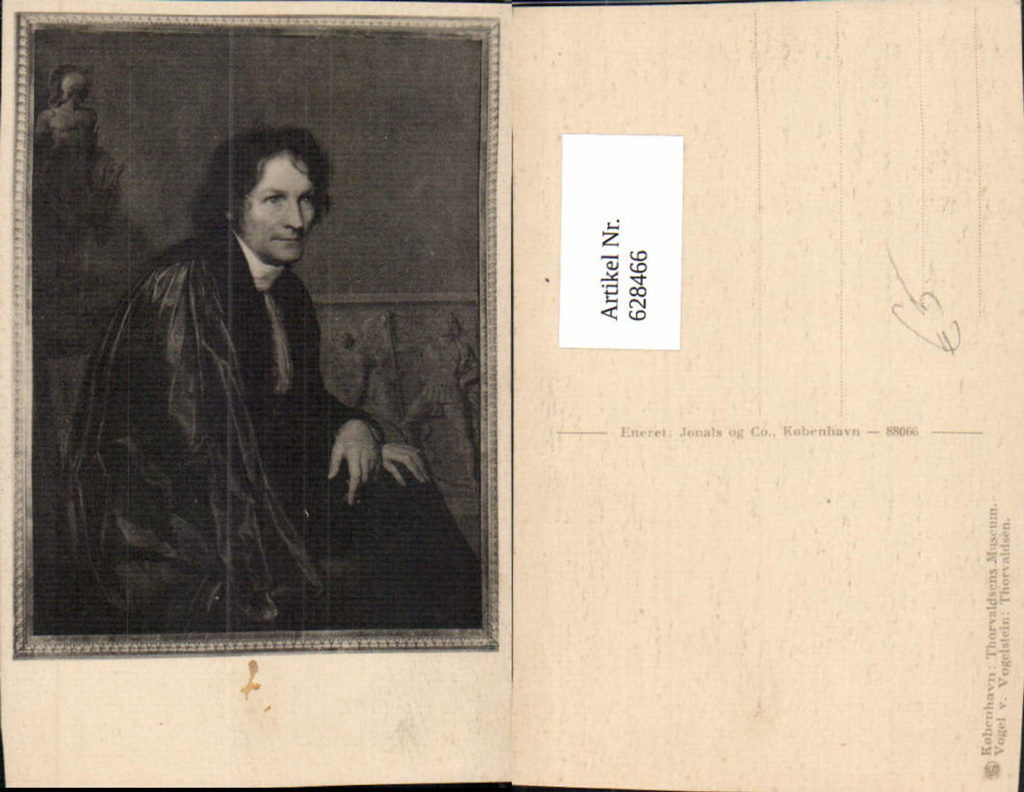 628466,Künstler Ak Vogel v. Vogelstein Kobenhavn Kopenhagen Thorvadsens Mann Portrait