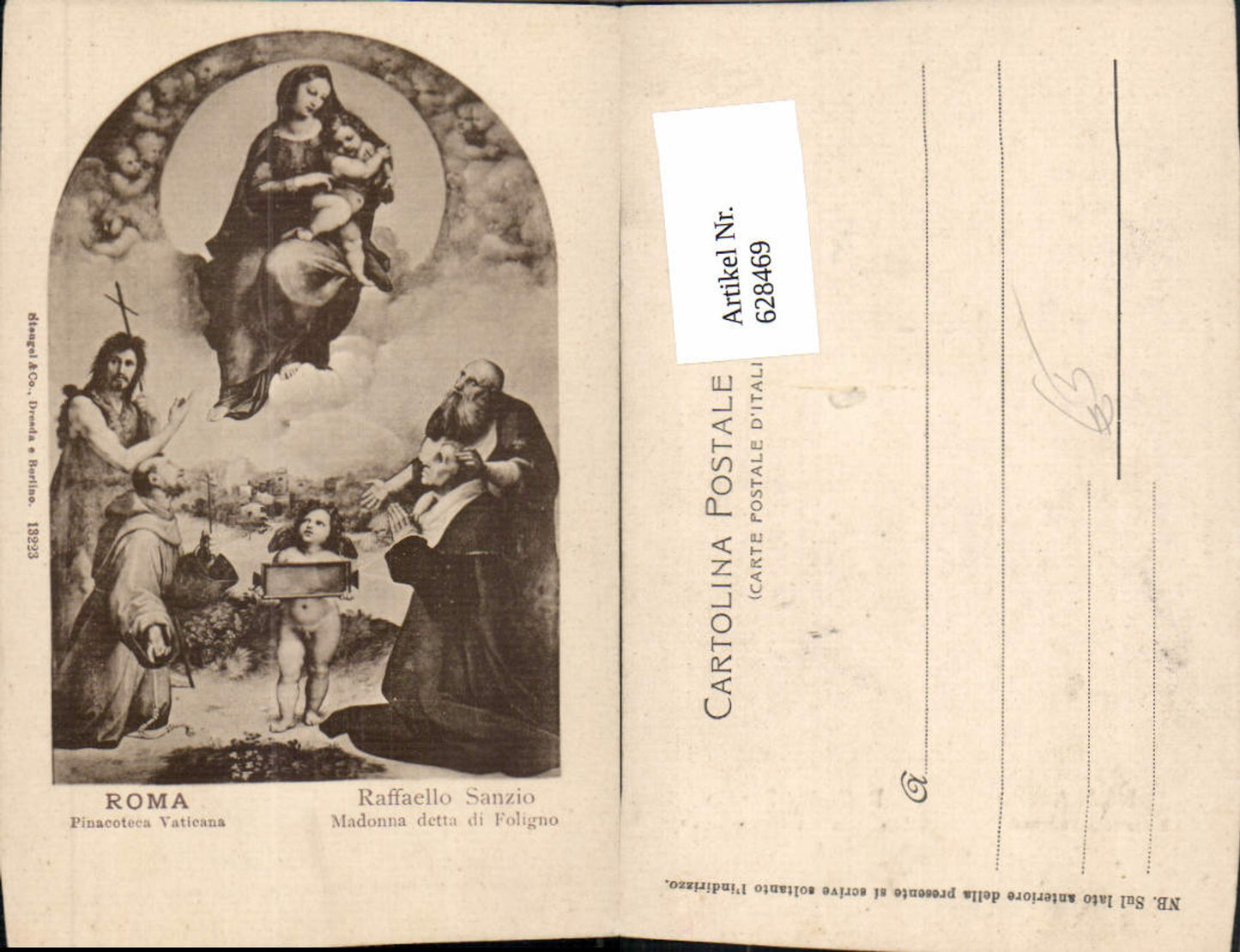 628469,Künstler Ak Raffaello Sanzio Madonna detta di Foligno Engel Heilige Roma Rom