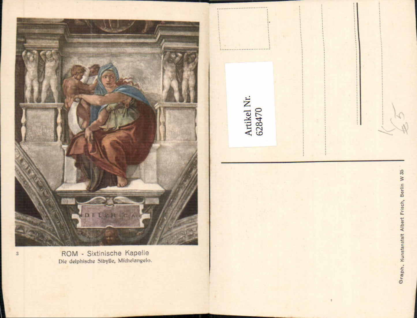 628470,Künstler Ak Michelangelo Die delphische Sibylle Sixtinische Kapelle Roma Rom