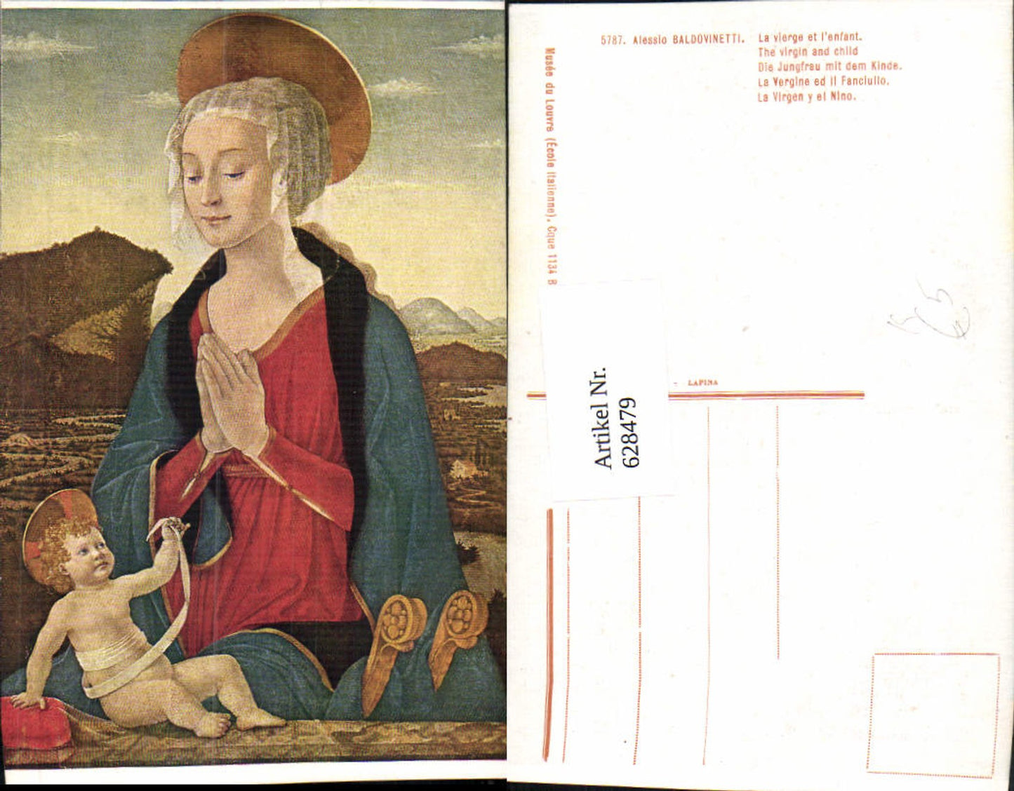 628479,Künstler Ak Alessio Baldovinetti La vierge et l enfant Die Jungfrau m. d. Kinde