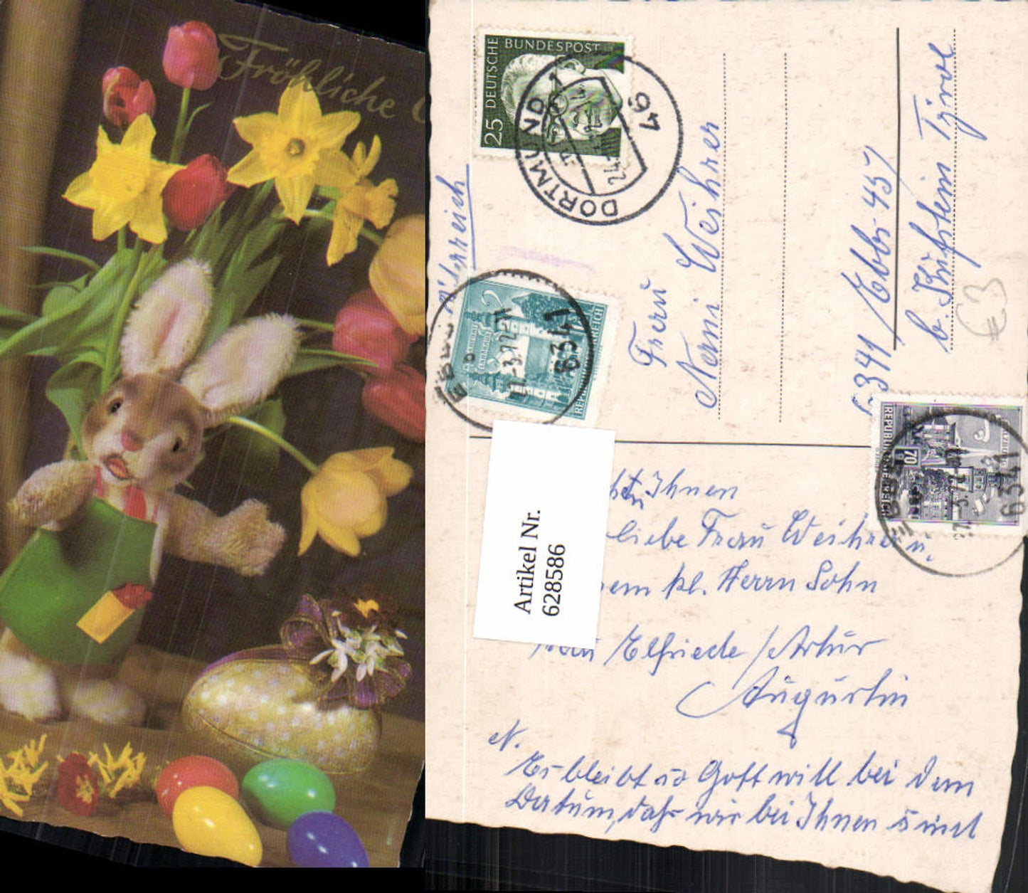 628586, Easter Plush Bunny Rabbit Egg Daffodils Tulips Flowers