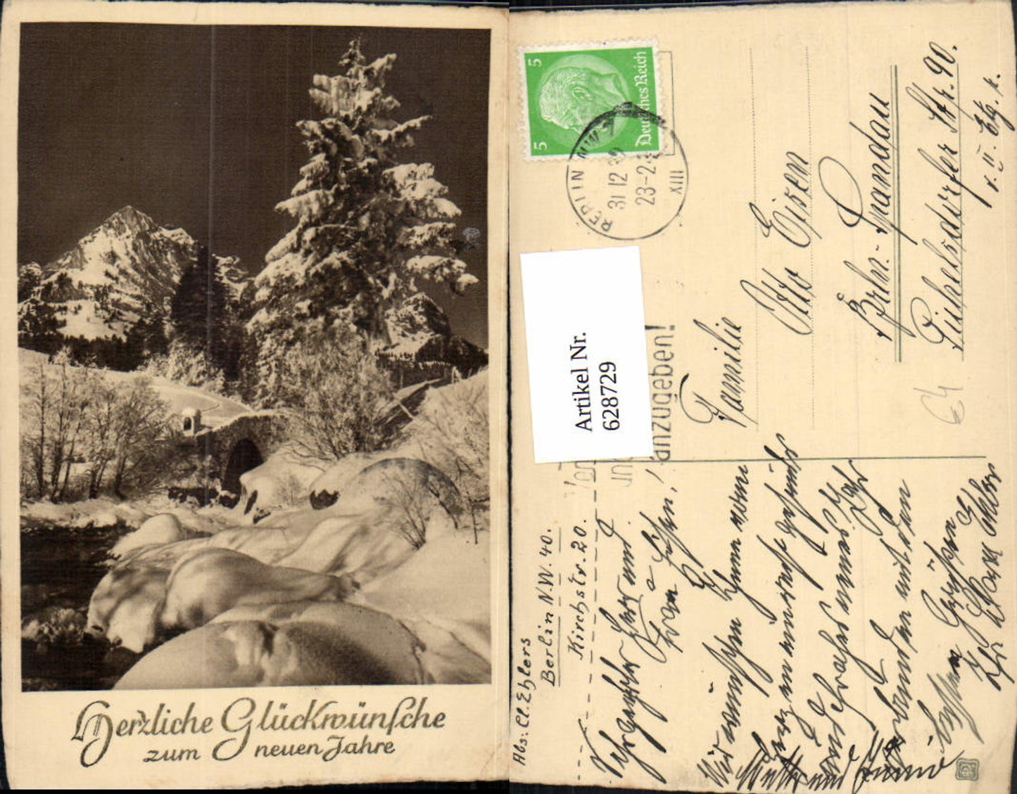 628729,Neujahr Brücke Winterlandschaft Bergkulisse