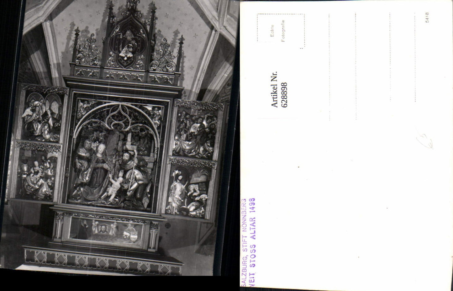 628898, Photo Ak Salzburg Nonnberg Abbey Veit Stoss Altar Detail view