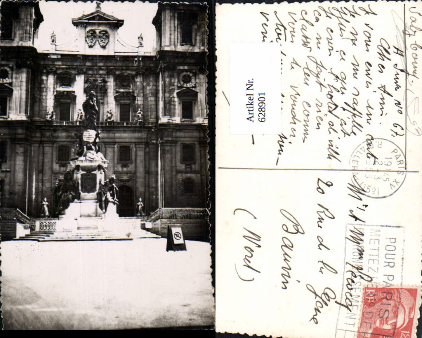 628901,Foto Ak Salzburg Domplatz Mariensäule