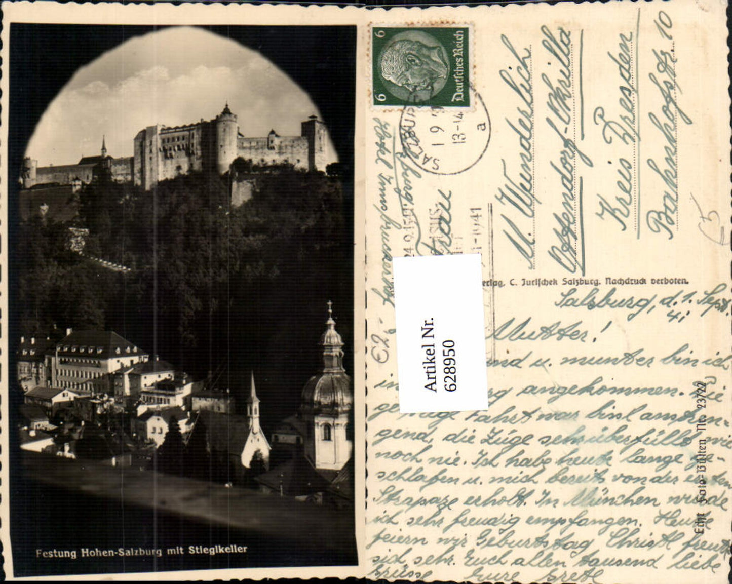 628950, Photo Ak Salzburg Hohensalzburg Fortress with Stieglkeller
