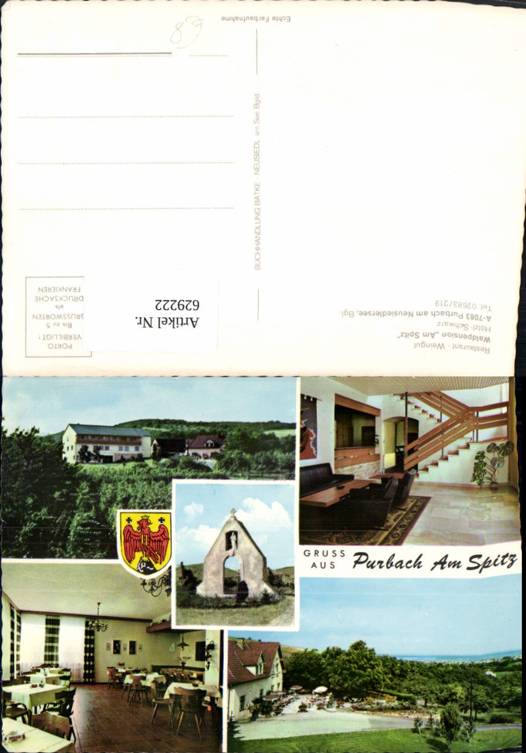 629222,Mehrbild Ak Purbach a. Neusiedlersee Restaurant Weingut Waldpension Am Spitz