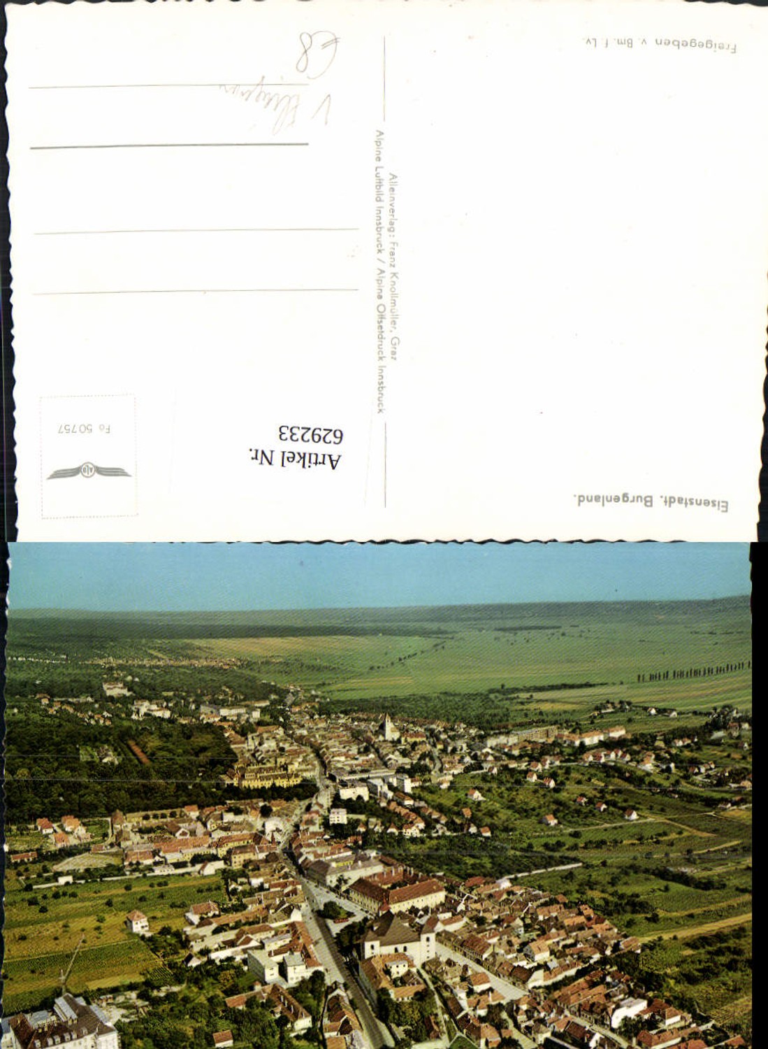 629233,Fliegeraufnahme Eisenstadt pub Alpine Luftbild FÖ 50757